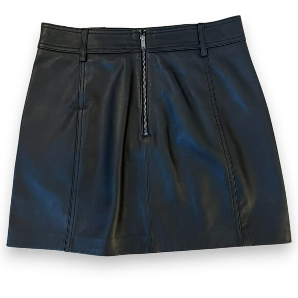 Reiss Eliza Leather Mini Skirt in Black, NWT - Picture 7 of 7